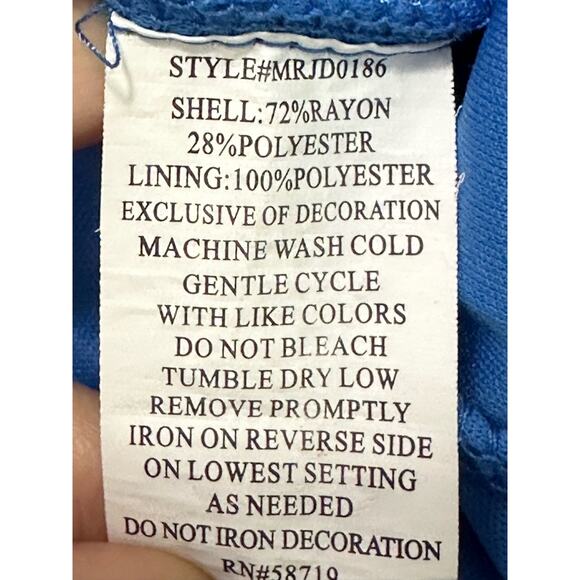 NY Collections blue strap sleeves asymmetrical dress size Small - Picture 4 of 12